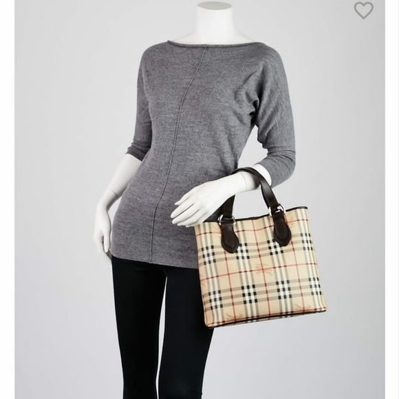 BURBERRY Haymarket Check Coated Canvas Onslow Tote Bag - Picture 4 of 12